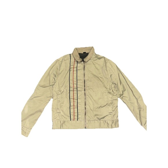 Schott Jacket Mens Small Khaki Vintage HP Racing NYC Team 70's Hot Rod Full Zip - Picture 1 of 9